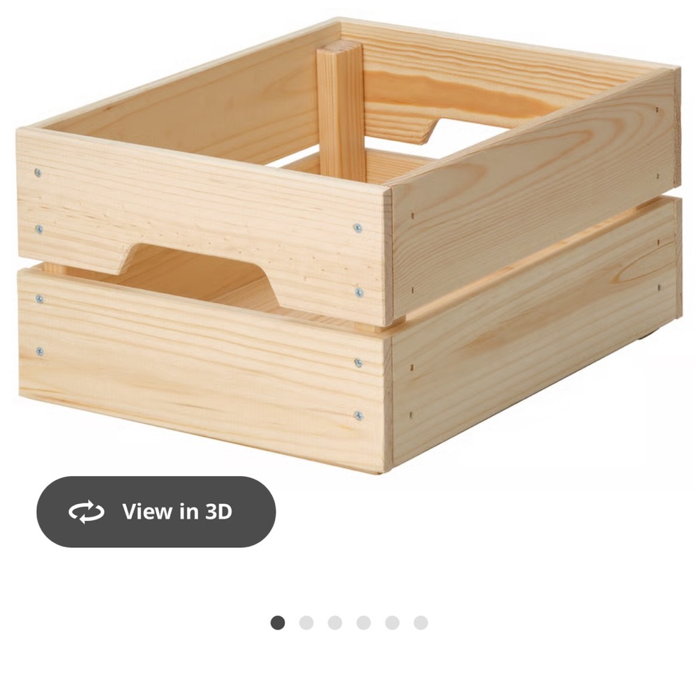 IKEA Knagglig Natural Wood Storage Crate